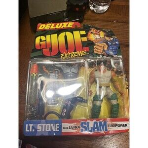 GI Joe Extreme Deluxe LT. Stone with Ultra Slam Firepower Figure Kenner 1995 New